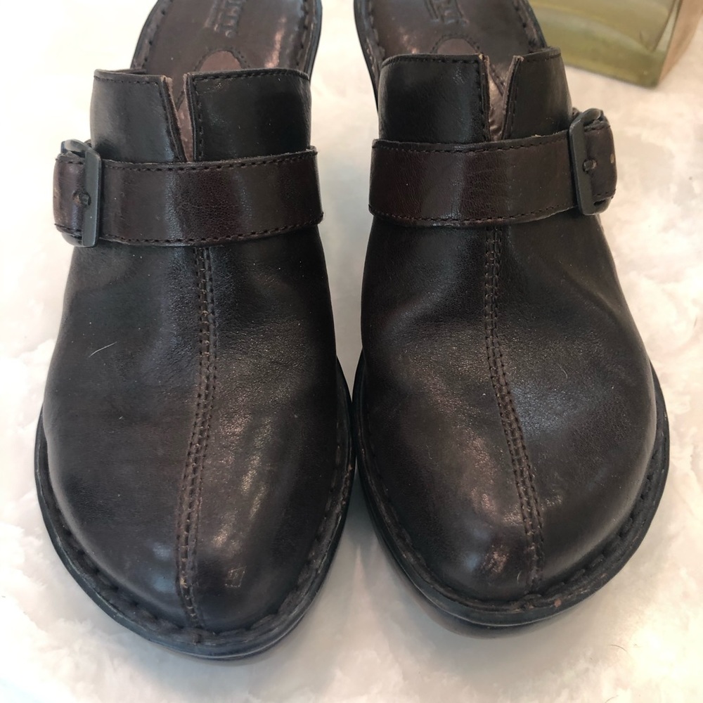 Born clogs brown leather slides Sz 8 - Picture 2 of 15